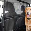 Dog Car Barrier, Wide Car Divider for Front Seats Installation, Vehicle Pet Barrier with See Through Net Mesh, Universal-Fit Dog Car Barrier for Mid-Sized Sedans, Trucks, and SUVs, Black