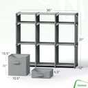 Cube Storage Organizer with Storage Bins Included - The Perfect Closet Organizers and Storage Solution. Includes 9 Storage Cubes, Great For Toy Storage, Closet Storage, Clothes Storage (Grey)