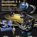 Wireless Earbuds, Bluetooth 5.4 Headphones Sport, Over Ear Buds With ENC Noise Cancelling Mic, 48H, Wireless Earphone With Earhooks, Stereo Deep Bass, IP7 Waterproof ear bud for Workout Running, Black