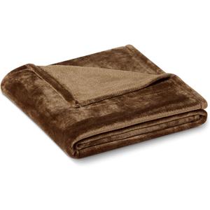 Amazon Basics Soft Fleece Throw Blanket, Lightweight Cozy Blanket for Couch & Sofa, 50 x 60 Inches, Brown