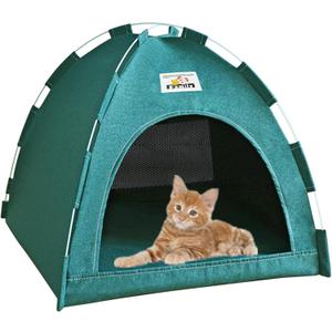 alfyng Cat Tent, Kitten Tent Cave Nest Bed, Portable Pet Cats Tents House for Little Dog, Folding House with Soft Mat for Small Animals All Seasons Indoor and Outdoor (14.2 x 14.2 x 11 INCH)