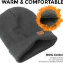 August Crown Unisex Double Layer Knit Winter Beaniehat (Black & Gray 2 Pack)