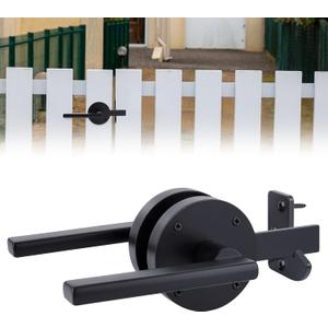 Gate Latch for Wooden Fence, Double Side Gate Latch Alloy Door Latch for Outdoor Wooden Fence, Self-Locking Gate Latch, for Double Gate, Barn Door, Shed, Yard, Black(Suitable for Right-hinged Doors