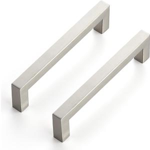 Ravinte 5 Pack 5 Inch Kitchen Square Cabinet Handles Brushed Nickel Drawer Pulls for Cupboard Hardware