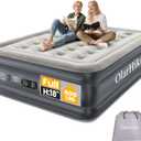 OlarHike Full Air Mattress with Built-in Pump, 18" Raised Inflatable Air Bed for Guests, Home Use & Camping, Supports Up to 600 lbs (Grey)