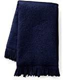 Navy Blue Fringed Fingertip Towels - 100% Cotton - Terry-Velour - 4 Pack 11" x 18"