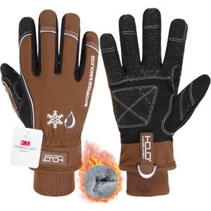 AIGEVTURE Cold Weather Thermal Fleece Winter Work Gloves - Insulated