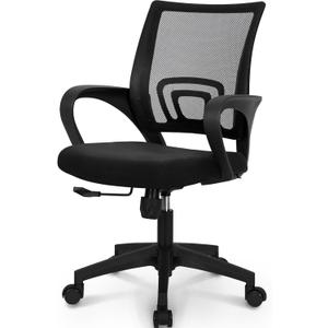 NEO CHAIR Office Desk Computer Chair Ergonomic Mesh Gaming Cushion Seat with Comfy Lumbar Mid Back Support Adjustable Height Swivel Rolling Wheels for Home Task (Mesh Black)