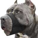 Mayerzon Pitbull Muzzle, Soft Dog Muzzle with Anti-Slip Strap for American Bully Bulldog Boxers Rottweilers, Fabric Mouth Guard for Medium Large Short Snout Dog Anti Biting Chewing, Allow to Drink Large
