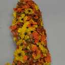 INSPRING Artificial Fall Flowers for Outdoors Decoration, 2Pcs Fake Fall Light Orange & Yellow Hanging Flowers, Faux Autumn Decor for Porch Patio Balcony Planter, Realistic Arrangement