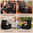 JOEJOY Elevated Dog Car Seat for Small/Medium Dogs up to 35 lbs, Memory Foam Booster Seat with Detachable Washable Cover, Travel-Safe Car Bed with Safety Belts & Storage Pockets, Black