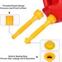 Gas Can Spout Replacement, Gas Can Nozzle Replacement, Upgraded (6Kit-Yellow) Includes 37 Accessories, Flexible Pour Nozzle Suitable for Most 1/2/5/10 Gal Oil Cans, Leak-proof Design