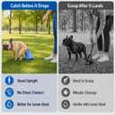 Pooper Scooper for Dogs, Hands-Free Pet Waste Pickup Tool, Foldable 8 Inch Design with 32 Inch Extendable Handle, Stainless Steel Rod, Includes 15 Bags for Yard, Walks and Travel