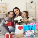 ysmile 12 Pack Mothers Day Gift Bag with Tissue Paper in Bulk Flower Design for Mom Grandmother Party Favor Treat 9"