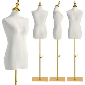 Female Mannequin Torso for Sewing: Adjustable Height from 47.2 to 74.8 Inch Female Dress Form for Sewing and Clothing Display - Pinnable Mannequin with Support Metal Base Stand