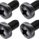 Black License Plate Screws for BMW and Tesla, Phillips Machine Pan Head 18-8, Stainless Steel, M5-0.8 x 6 mm Bolt (Pack of 4)
