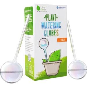 LGL Plant Watering Globes - Automatic Self Watering Globes. Decorative Self Watering Planter Inserts Made From Hand-Blown Durable Glass. Self Watering Spikes to Support Plant Health. 2 Pack x 200ml.