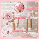 6 PCS Artificial Rose Flowers Hanging Decorations, Dangling Fake Rose with Hooks Spring Party Decorations for Wedding Party Background Birthday Anniversary Arch Decor (Pink)