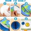 Outer Space Honeycomb Balls Bulletin Board Set Decorations Solar System Cutouts Reach for The Stars Galaxy Planets Astronaut Spacecraft Paper-Cuts for Birthday Party School Nursery Classroom Decor