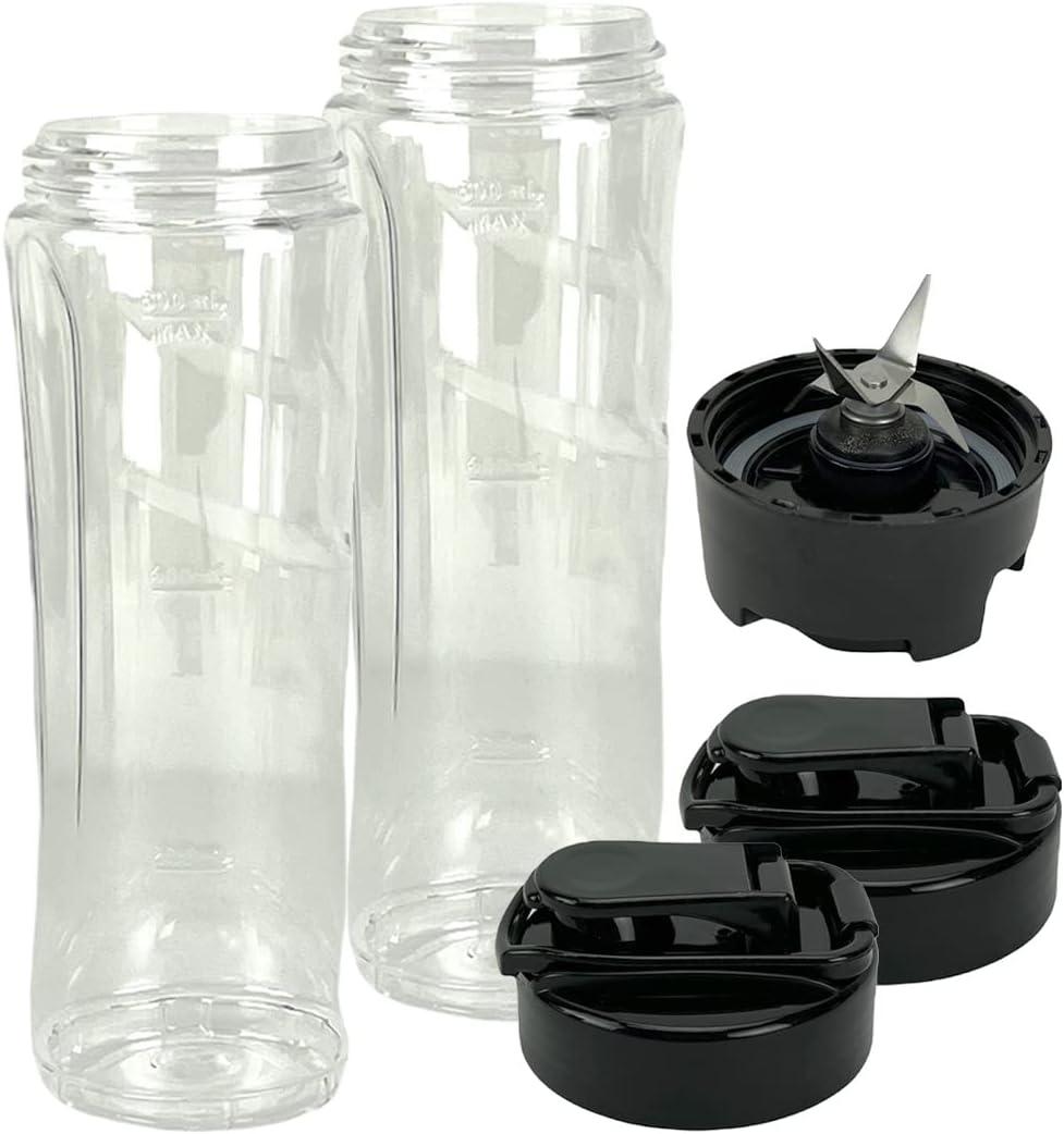 Cross Blade and 2 Pack 20 oz Cup with To-Go Lid Replacement Part Compatible with Oster BLSTAV BLSTPB My Blend 250-Watt Blender