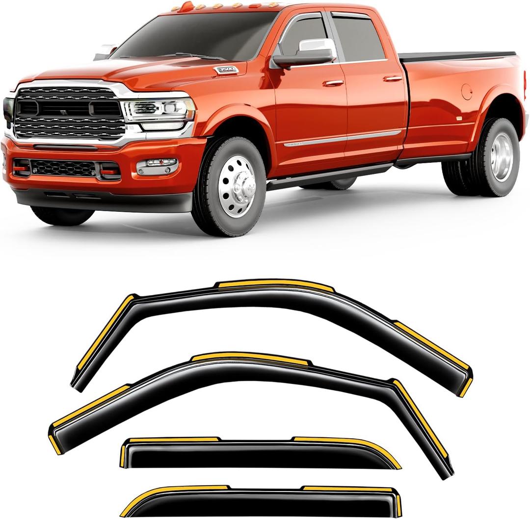 Window Visors Rain Guards for 2019-2027 Dodge RAM 2500 & 3500 Crew Cab