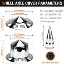 Aeagle Axle Cover Combo Kits for Semi Truck Hubs w/Screw-On 33mm Lug Nut, Spike ABS Plastic Chrome Plated, 2 Front & 4 Rear, 10 Hole Removable Caps, 6Pcs, Spiked Front & Rear Wheel Cover-6pcs