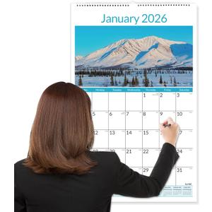 SUNEE 2026 Wall Calendar Extra Large 17"x27", 21 Month from October 2025 to June 2027, Vertical Extra Large Monthly Calendar 2026-2027 for Wall, National Parks