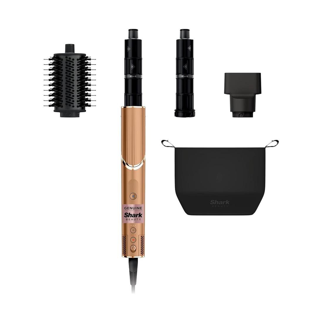 Shark FlexStyle (Special Edition) | Air Styling & Drying System | Powerful Hair Dryer Brush & Multi-Styler | Auto-Wrap Curlers, Oval Brush, Concentrator, & Storage Bag Included | Copper | HD433CP