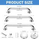 Therwen 6 Pack Grab Bars for Bathtubs and Showers Shower Grab Bars for Seniors Stainless Steel Bathroom Handicap for Elderly for Wall Shower Handle Assist Device (12 Inch,18 Inch,24 Inch,Silver)