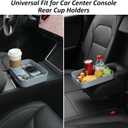 Car Seat Snack Tray for Kids, Mess-Free Square Travel Tray Cup Holder Snack Tray, Durable Car Food Tray for Toddlers, Universal Fit Kids Travel Road Trip Essentials (1, Grey)