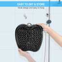 BESKAR Larger Shower Foot Scrubber Mat with Non-Slip Suction Cups- Cleans, Smooths, Exfoliates & Massages your Feet Without Bending, Improve Foot Circulation & Soothes Tired Feet, Black
