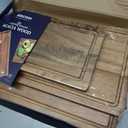 Kikcoin Acacia Wood Cutting Boards for Kitchen, 3 PCS Wooden Cutting Board Set with Holder, Chopping Board with Compartments and Juice Groove, Solid Charcuterie Boards Serving Tray Wood Butcher Block