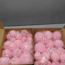 18Pcs Velvet Christmas Tree Ornaments Set, Pink Flocked Hanging Christmas Balls Ornaments, Shatterproof Decorative Hanging Balls Decorations Assortment for Xmas Tree Holiday Home Party Decor