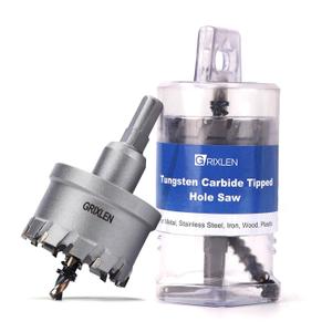 2-1/16" (52mm) Tungsten Carbide Tip Hole Saw, Hole Saw with M2 Pilot Drill bits for for Hard Metal Stainless Steel, Metal, Iron, and Plastic,25mm Drilling Depth (2-1/16" (52mm))