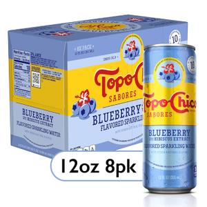 Topo Chico Sabores Blueberry with Hibiscus Extract 12oz 8p. BBD 03/02/2026 Topo Chico Sabores Blueberry with Hibiscus Extract 12oz 8p. BBD 03/02/2026