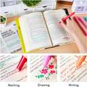 12 Colored Curve Highlighter Pen Set, 10 Different Shapes Dual Tip Markers Cool Pens for Journal Planner Scrapbook Art Office School Supplies for Kids Adults Journaling Drawing Note Taking