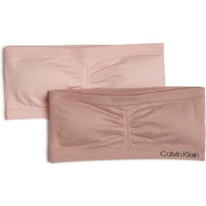 Calvin Klein Girls Seamless Bandeau Bra Multipack (X-Large, Crystal Pink/Almond)
