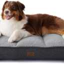 Bedsure Orthopedic Dog Beds Large Medium Sized Dog - Extra Thick Supportive Medium Dogs Bed with Waterproof Washable Cover, Comfort Pet Bed Sofa with Soft Plush Sherpa and Nonskid Bottom, Grey, 35"