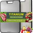 Titanium Cutting Board for Kitchen, Cutting Board Double Sided Food Grade, Pure Titanium/PP,Chopping Board for Meat Vegetable Fruit,Easy to Clean,Kitchen Gifts(16''x11'')