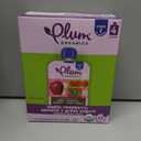 Plum Organics Stage 2 Organic Baby Food - Apple, Raspberry, Spinach, and Greek Yogurt - 3.5 oz Pouch (Pack of 4) - Organic Fruit and Vegetable Baby Food Pouch (EXP 10/03/25)