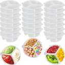 WSIOKYW 20 Piece Container Set, Reusable Snack Containers with, Lids Three Compartment Sauce, Mini for Kids and Adults, Disposable Snack Packaging Containers