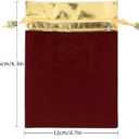 KIPETTO Velvet Drawstring Bags for Christmas 25Pcs Velvet Drawstring Gift Bags Jewelry Pouches for Candy Christmas Wedding Favors, 4.7"x 6.3", Wine Red