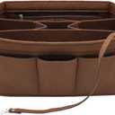 LEXSION Felt Insert Bag Organizer Bag In Bag For Handbag Purse Organizer Fits Speedy Neverful (Small, Brown)