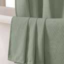 OVZME Sage Green Shower Curtain Set, Waffle Textured Heavy Duty Fabric Shower Curtain for Bathroom, Luxury Hotel Weighted 230GSM Bath Curtain with 12 Plastic Hooks, Machine Washable, 72x72