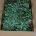 Total 18 Ft Long Prelit Christmas Garland 100 Warm White LED Lights 8 Modes Timer 270 Thick Branch Tips Pinecones Red Berries,Poinsettia,Balls,Bow,for Stairs Mantel Doorway Decor,2 Pack 9 Ft Each