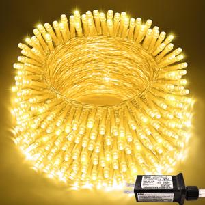 JMEXSUSS 200 LED String Lights Indoor Outdoor Clear Wire, Connectable Warm White Christmas String Lights for Bedroom, 66 Ft Twinkle Fairy Light Plug in for Wedding Home Tree Yard Patio Spring Decor