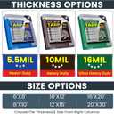 TICONN Heavy Duty Tarp Cover, Extra Thick Tarps Waterproof Tear and Rip Proof UV Resistant Tarpaulin with Reinforced Grommets and Edges (5.5 Mil, 6'x8')