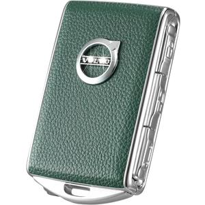 Car Key Fob Cover for Volvo XC90, XC60, XC40, S60, S90, V90, Zinc Alloy Frame Leather Surface
