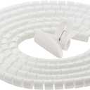 Cable Management Sleeve Organizer 118Inch Cord Wire Wrap Coiled Tube Cable Sleeve for Home Office PC TV White (118.1inch*0.62inch)