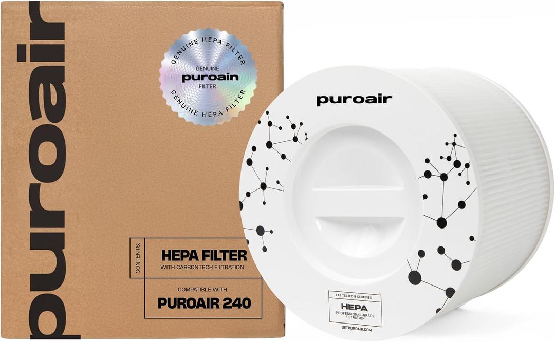 PuroAir 240 Replacement Filter - Genuine Puro Air 240 Filter Replacement - Official PuroAir Air Purifier HEPA Filter with CarbonTech Filters 99.9% of Pollen, Dust, Pet Dander, Smoke, Odors